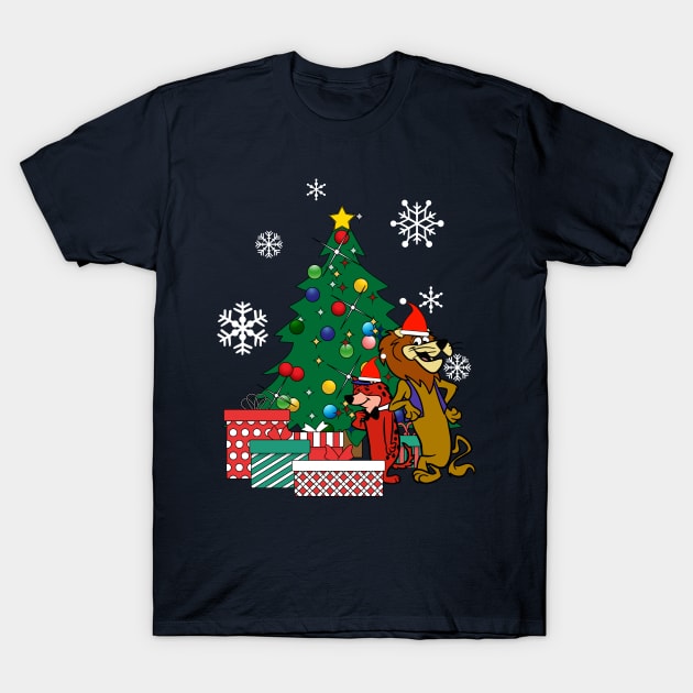 Lippy The Lion And Hardy Har Har Around The Christmas Tree T-Shirt by Nova5